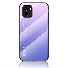 Silicone Frame Mirror Rainbow Gradient Case Cover LS1 for Vivo Y32t Clove Purple