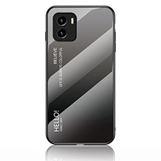 Silicone Frame Mirror Rainbow Gradient Case Cover LS1 for Vivo Y32t Dark Gray