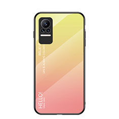 Silicone Frame Mirror Rainbow Gradient Case Cover LS1 for Xiaomi Civi 1S 5G Yellow