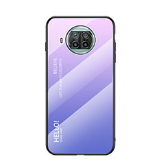 Silicone Frame Mirror Rainbow Gradient Case Cover LS1 for Xiaomi Mi 10i 5G Clove Purple