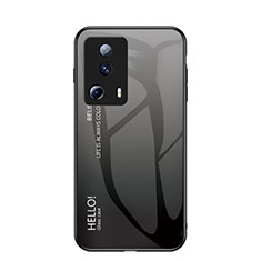 Silicone Frame Mirror Rainbow Gradient Case Cover LS1 for Xiaomi Mi 12 Lite NE 5G Dark Gray
