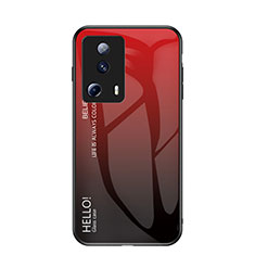 Silicone Frame Mirror Rainbow Gradient Case Cover LS1 for Xiaomi Mi 12 Lite NE 5G Red