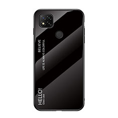 Silicone Frame Mirror Rainbow Gradient Case Cover LS1 for Xiaomi POCO C31 Black