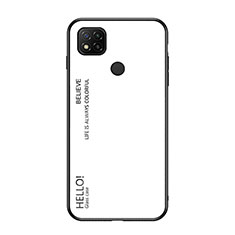 Silicone Frame Mirror Rainbow Gradient Case Cover LS1 for Xiaomi POCO C31 White