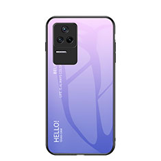 Silicone Frame Mirror Rainbow Gradient Case Cover LS1 for Xiaomi Poco F4 5G Clove Purple