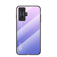 Silicone Frame Mirror Rainbow Gradient Case Cover LS1 for Xiaomi Poco F4 GT 5G Clove Purple