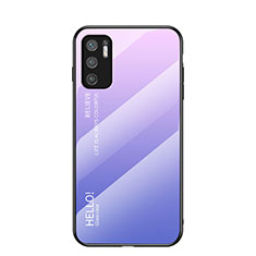 Silicone Frame Mirror Rainbow Gradient Case Cover LS1 for Xiaomi POCO M3 Pro 5G Clove Purple