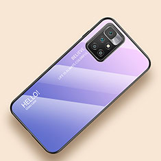 Silicone Frame Mirror Rainbow Gradient Case Cover LS1 for Xiaomi Redmi 10 4G Clove Purple