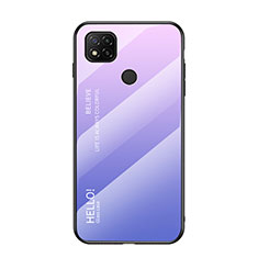 Silicone Frame Mirror Rainbow Gradient Case Cover LS1 for Xiaomi Redmi 10A 4G Clove Purple