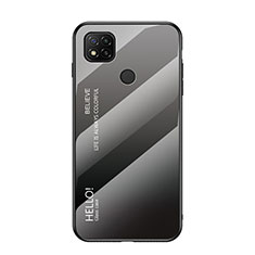 Silicone Frame Mirror Rainbow Gradient Case Cover LS1 for Xiaomi Redmi 9 Activ Dark Gray