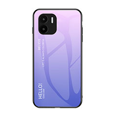 Silicone Frame Mirror Rainbow Gradient Case Cover LS1 for Xiaomi Redmi A2 Plus Clove Purple