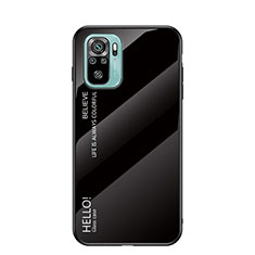 Silicone Frame Mirror Rainbow Gradient Case Cover LS1 for Xiaomi Redmi Note 10S 4G Black