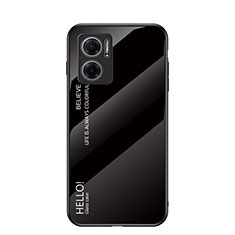 Silicone Frame Mirror Rainbow Gradient Case Cover LS1 for Xiaomi Redmi Note 11E 5G Black