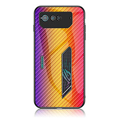 Silicone Frame Mirror Rainbow Gradient Case Cover LS2 for Asus ROG Phone 6 Orange