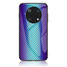 Silicone Frame Mirror Rainbow Gradient Case Cover LS2 for Huawei Enjoy 50 Pro Blue