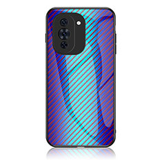 Silicone Frame Mirror Rainbow Gradient Case Cover LS2 for Huawei Nova 10 Blue