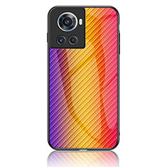 Silicone Frame Mirror Rainbow Gradient Case Cover LS2 for OnePlus Ace 5G Orange