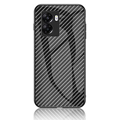 Silicone Frame Mirror Rainbow Gradient Case Cover LS2 for Oppo A77 5G Black