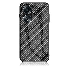 Silicone Frame Mirror Rainbow Gradient Case Cover LS2 for Oppo A78 4G Black