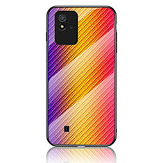 Silicone Frame Mirror Rainbow Gradient Case Cover LS2 for Realme C11 (2021) Orange