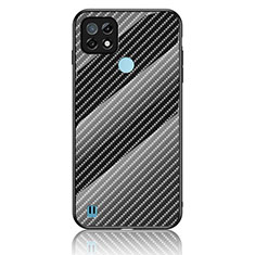 Silicone Frame Mirror Rainbow Gradient Case Cover LS2 for Realme C21 Black