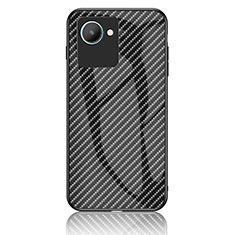 Silicone Frame Mirror Rainbow Gradient Case Cover LS2 for Realme C30 Black