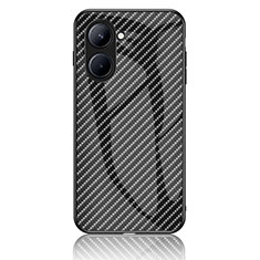 Silicone Frame Mirror Rainbow Gradient Case Cover LS2 for Realme C33 (2023) Black