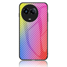 Silicone Frame Mirror Rainbow Gradient Case Cover LS2 for Realme V50 5G Pink