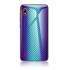 Silicone Frame Mirror Rainbow Gradient Case Cover LS2 for Samsung Galaxy A10 Blue