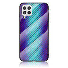 Silicone Frame Mirror Rainbow Gradient Case Cover LS2 for Samsung Galaxy A22 4G Blue