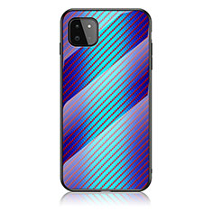 Silicone Frame Mirror Rainbow Gradient Case Cover LS2 for Samsung Galaxy A22 5G Blue