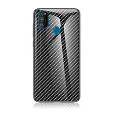 Silicone Frame Mirror Rainbow Gradient Case Cover LS2 for Samsung Galaxy M30s Black