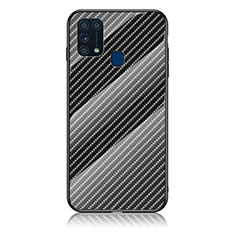 Silicone Frame Mirror Rainbow Gradient Case Cover LS2 for Samsung Galaxy M31 Black