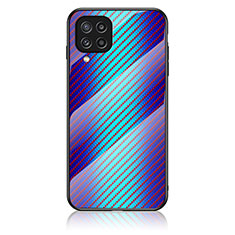 Silicone Frame Mirror Rainbow Gradient Case Cover LS2 for Samsung Galaxy M32 4G Blue