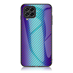 Silicone Frame Mirror Rainbow Gradient Case Cover LS2 for Samsung Galaxy M53 5G Blue