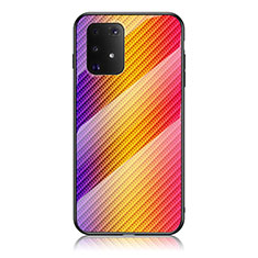 Silicone Frame Mirror Rainbow Gradient Case Cover LS2 for Samsung Galaxy M80S Orange