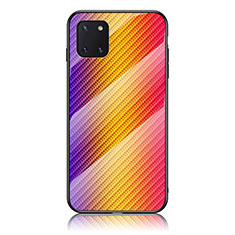 Silicone Frame Mirror Rainbow Gradient Case Cover LS2 for Samsung Galaxy Note 10 Lite Orange