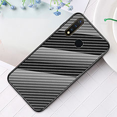 Silicone Frame Mirror Rainbow Gradient Case Cover LS2 for Vivo iQOO U3 4G Black