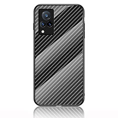 Silicone Frame Mirror Rainbow Gradient Case Cover LS2 for Vivo V21s 5G Black