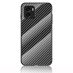 Silicone Frame Mirror Rainbow Gradient Case Cover LS2 for Vivo Y01A Black