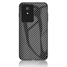 Silicone Frame Mirror Rainbow Gradient Case Cover LS2 for Vivo Y02 Black