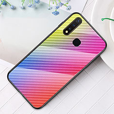 Silicone Frame Mirror Rainbow Gradient Case Cover LS2 for Vivo Y19 Pink