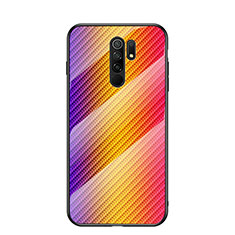 Silicone Frame Mirror Rainbow Gradient Case Cover LS2 for Xiaomi Poco M2 Orange