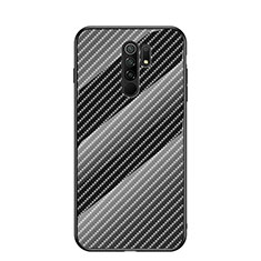 Silicone Frame Mirror Rainbow Gradient Case Cover LS2 for Xiaomi Redmi 9 Prime India Black