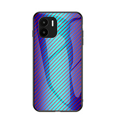 Silicone Frame Mirror Rainbow Gradient Case Cover LS2 for Xiaomi Redmi A2 Plus Blue