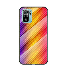 Silicone Frame Mirror Rainbow Gradient Case Cover LS2 for Xiaomi Redmi Note 11 SE India 4G Orange