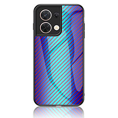 Silicone Frame Mirror Rainbow Gradient Case Cover LS2 for Xiaomi Redmi Note 13 5G Blue