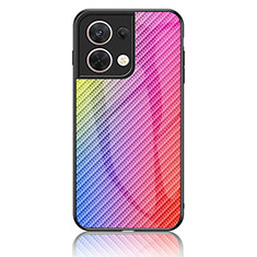 Silicone Frame Mirror Rainbow Gradient Case Cover LS2 for Xiaomi Redmi Note 13 5G Pink