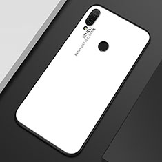 Silicone Frame Mirror Rainbow Gradient Case Cover M01 for Huawei Enjoy 9 Plus White