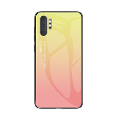 Silicone Frame Mirror Rainbow Gradient Case Cover M01 for Samsung Galaxy Note 10 Plus Yellow